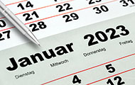 Symbolbild Grundsteuer: Kalenderblatt von Januar 2023
