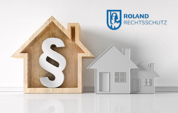 Symbol-Bild: Häuschen, Paragraphenzeichen, ROLAND-Logo
