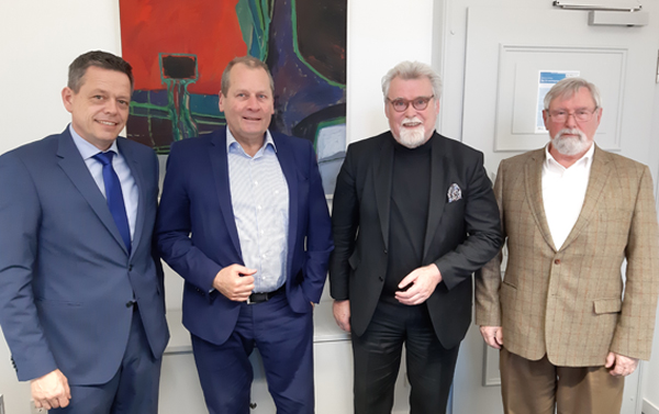 Treffen mit dem rheinland-pfälzischen Justizminister (von links): Dr. Ralf Glandien, Christoph Schöll, Herbert Mertin und Karlheinz Glogger.